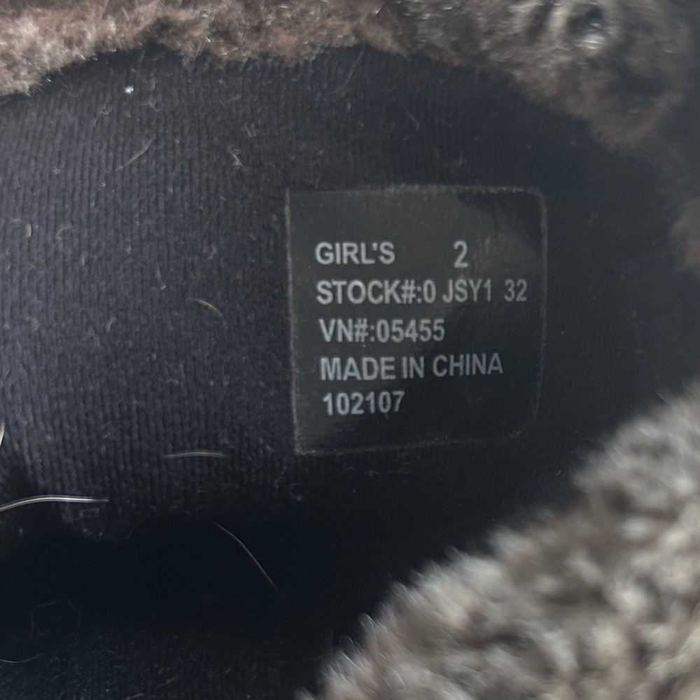 L.L. Bean Girls Quilted Faux Fur Trim Winter Snow Boots Brown Size 2 - Picture 8 of 8